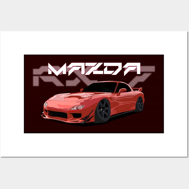 Mazda RX-7 Wall Art by brendobar